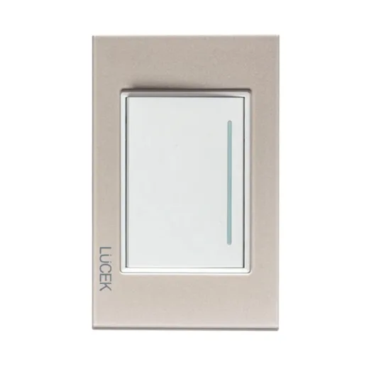 Placa con Apagador Sencillo Dorado Marfil