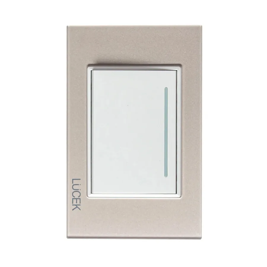 Placa con Apagador Sencillo Dorado Marfil