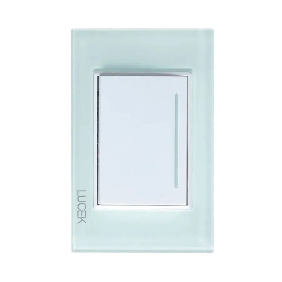 Placa con 1 Apagador Sencillo Cristal Blanco