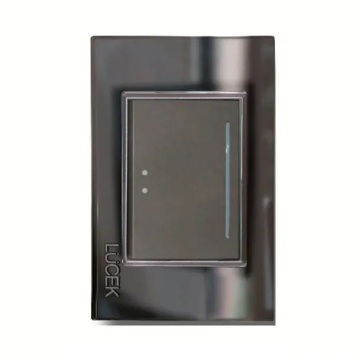 Placa con 1 Apagador 3vias Cristal Espejo - Negro