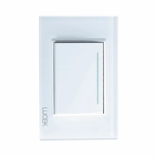 Placa con 1 Apagador Escalera Cristal Blanco