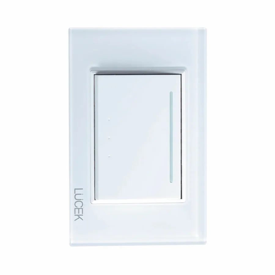 Placa con 1 Apagador Escalera Cristal Blanco
