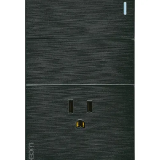 Placa Flat con 2 Agador Sencillo 1 Modulo y Contacto Sen Neg