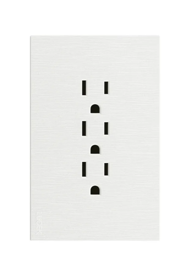 Placa Flat con 3 Contactos Sencillos 1 Modulo Blanco