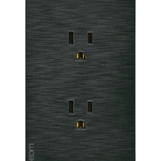 Placa Flat con Contacto Duplex Negro