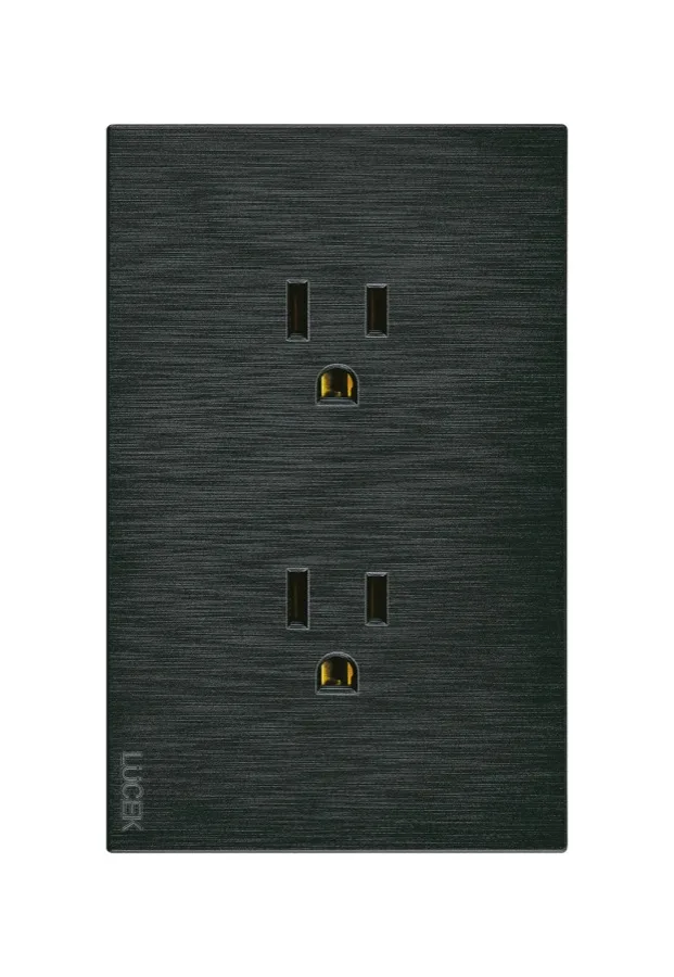 Placa Flat con Contacto Duplex Negro