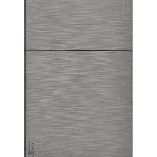 Placa Flat con 3 Apagador Sencillo Plata