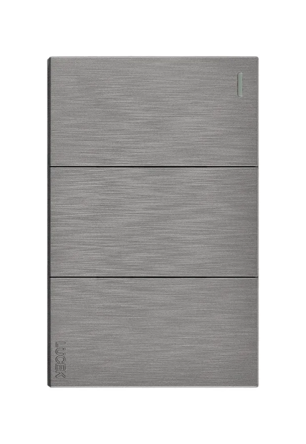 Placa Flat con 3 Apagador Sencillo Plata