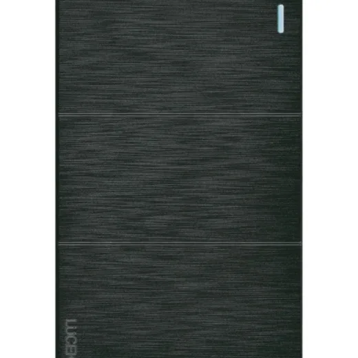 Placa Flat con 3 Apagador Sencillo Negro