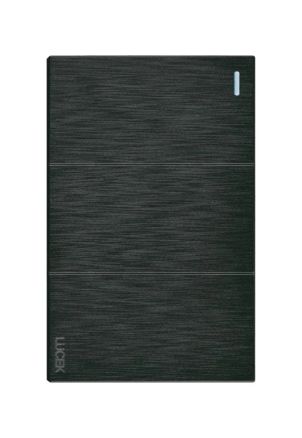 Placa Flat con 3 Apagador Sencillo Negro