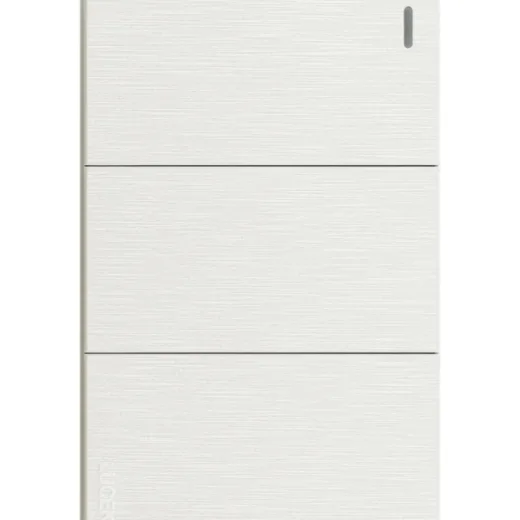 Placa Flat con 3 Apagadores Sencillos 1 Modulo Blanco