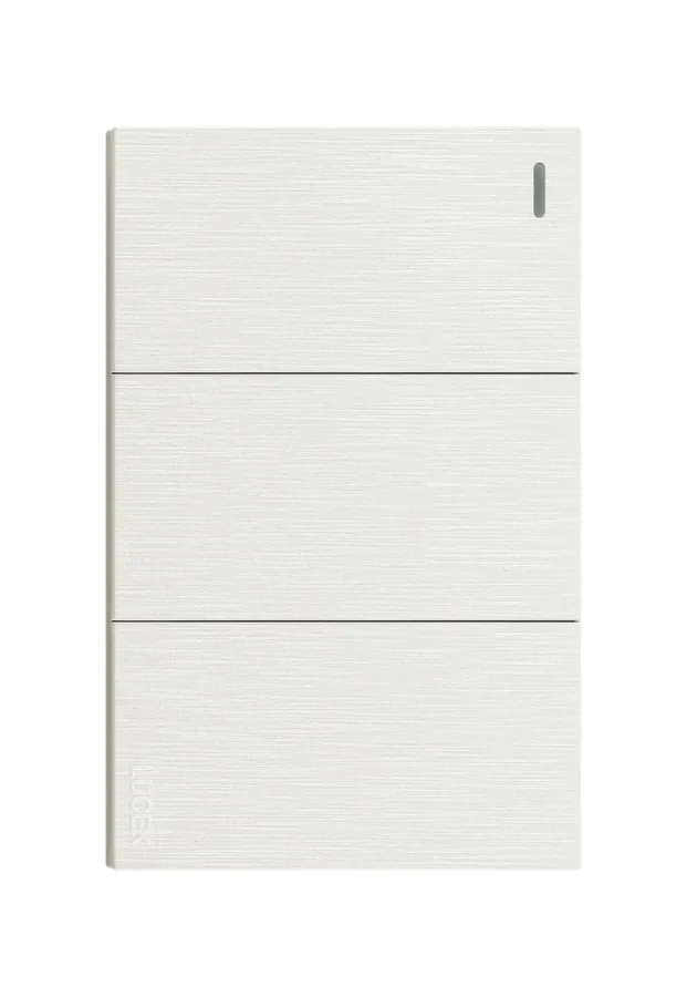 Placa Flat con 3 Apagadores Sencillos 1 Modulo Blanco