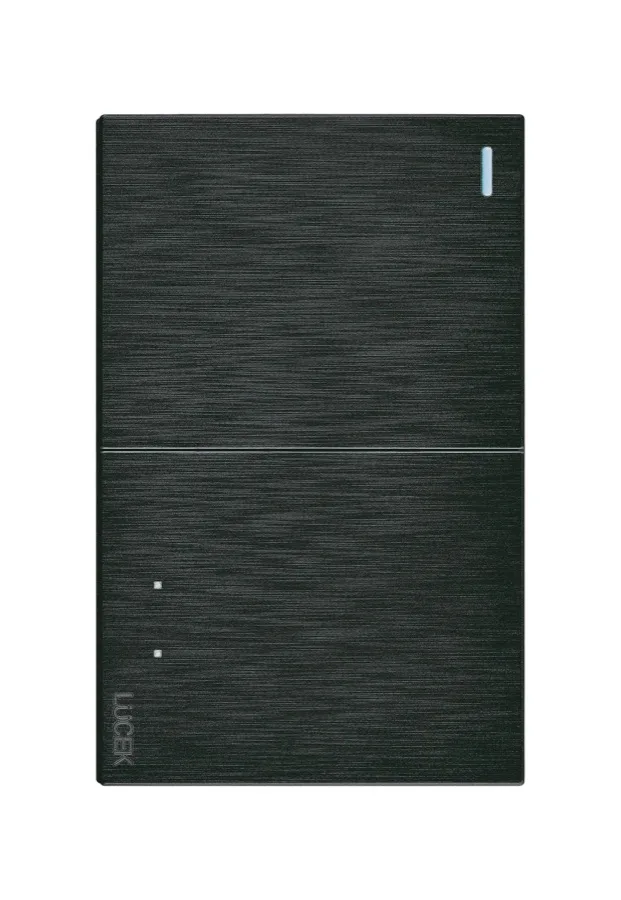 Placa Flat con 1 Apagador Sencillo y 1 Apagador 3 Vias Negro